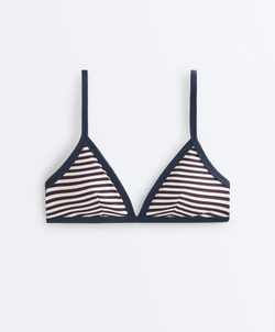 OYSHO Топ-бикини с треугольными чашечками в полоску, синий
