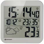 Часы настенные Bresser MyTime LCD, серебристые