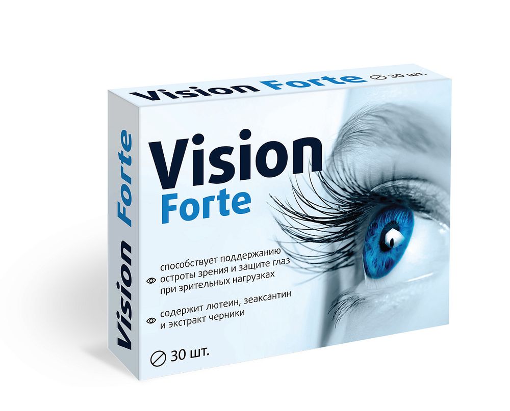 Комплекс для глаз Vision Forte лютеин,зеаксантин,экстракт черники таблетки №30 Квадрат-С