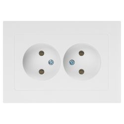 Розетка Intro Accent 6-204-01 2х2P, 16А-250В, IP20, СУ, AL/CU, белый | Intro
