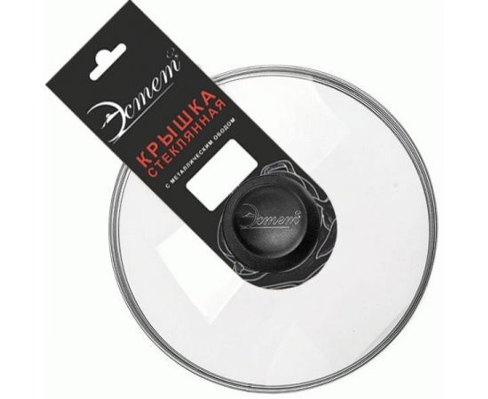 Крышка для сковороды 26 см "Эстет" универсальная стеклянная крышка с пароотводом