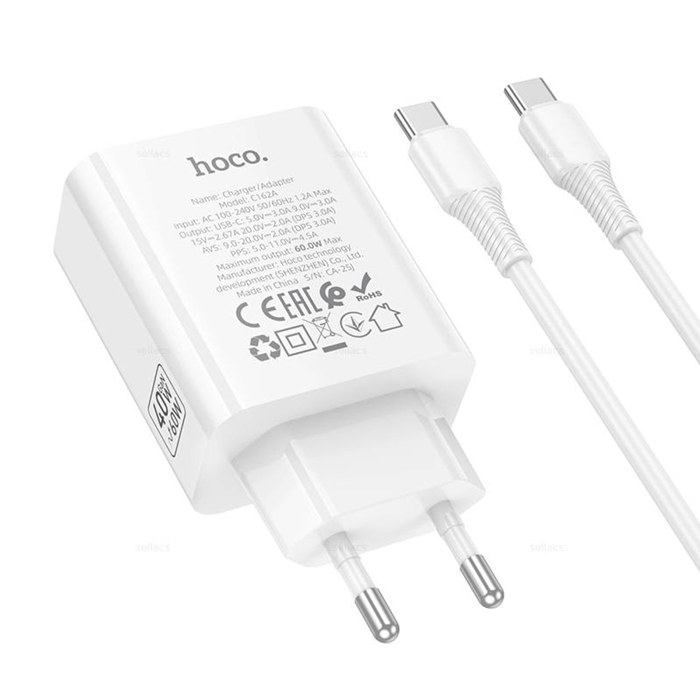 Hoco C162A Source PD40W зарядное устройство набор (Type-C на Type-C)