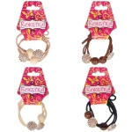 Резинки для волос 2шт «ФАНТЕЭГРО», цветочек, цвет черный, молочный и коричневый, d-5.5см (Кокетка)