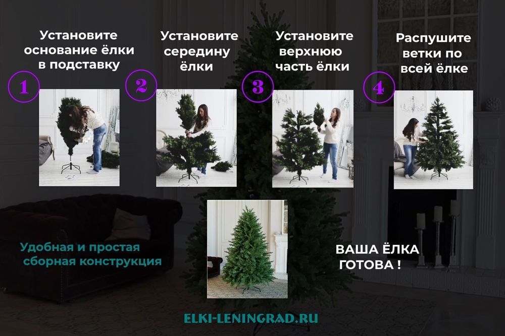 Ель искусственная «Эрмитажная» (Литая хвоя) 270 см / 2.7 м