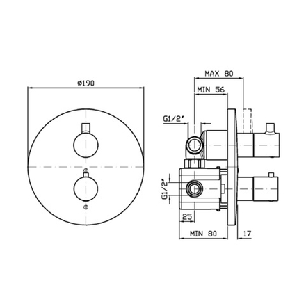 Смеситель для душа Zucchetti настенный, без встраиваемой скрытой части, хром Z94651