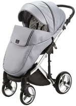 Детская коляска Adamex Chantal Special Edition Deluxe 2 в 1 C102 (СЕР.ПЕРЛ.КОЖА ХРОМ.РАМА)