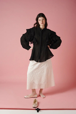 Блузка с воланами и длинным рукавом, "Карнавальная ночь"