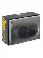 FORTE&PIANO Розетка 2-местная с заземлением с защитными шторками безвинтовое крепление 16А FP323 серый IEK