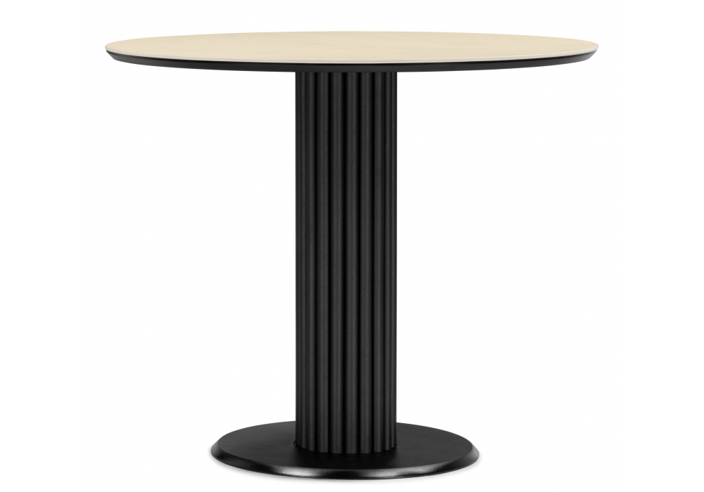 Керамический стол Woodville Кэмерон 90 okara light yellow, черный