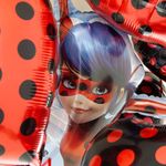 Шар (18"/46 см) Сердце, Красные точки, Черный