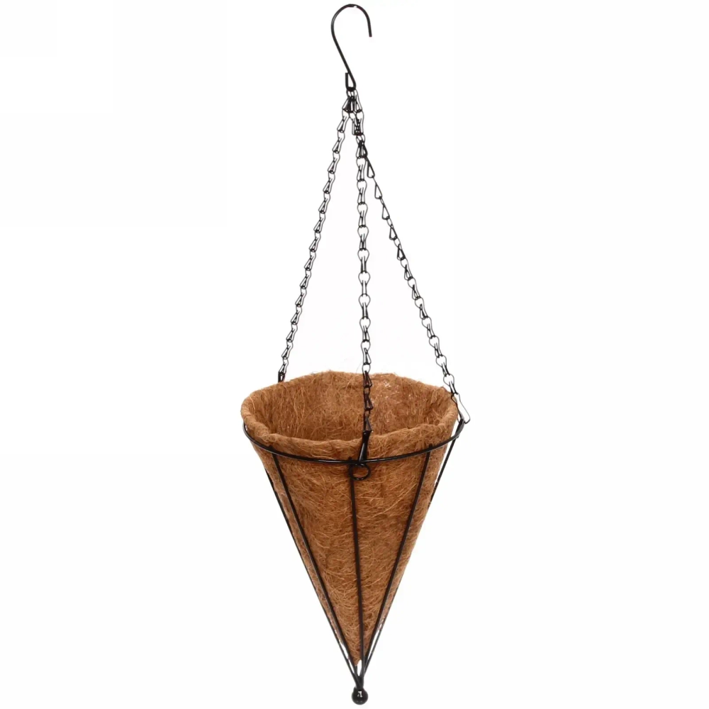 Кашпо для цветов 2,5л «Коковита» с кокосовым волокном, подвесное, конус, d=20см ДоброСад