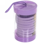 Резинки для волос детские в тубе 9шт «ЗАБАВА», цвет сиреневый, d-4см (наклейка Кокетка)
