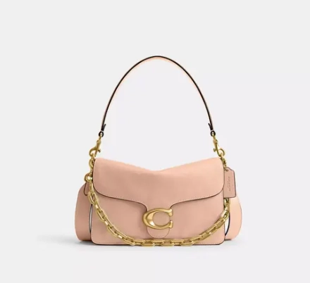 COACH СУМКА ЧЕРЕЗ ПЛЕЧО TABBY CHAIN, КРЕМОВЫЙ