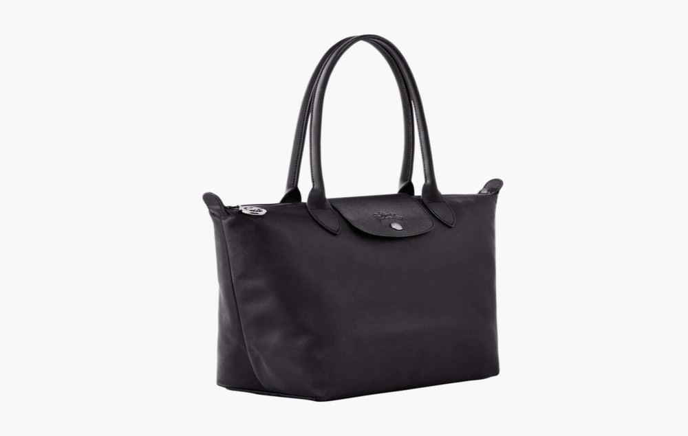 Longchamp Le Pliage Leather Xtra M Tote Bag "Black"