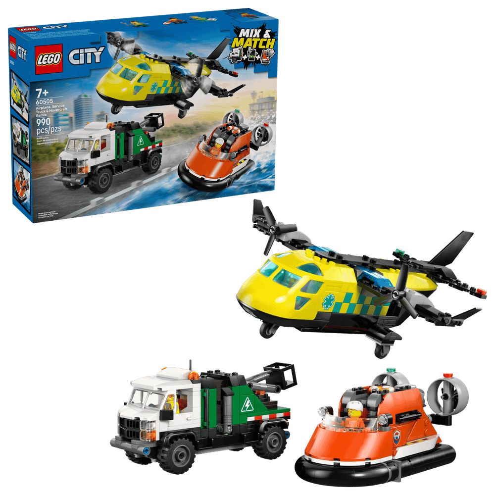 Конструктор LEGO City 60505 Airplane, Service Truck & Hovercraft Remix