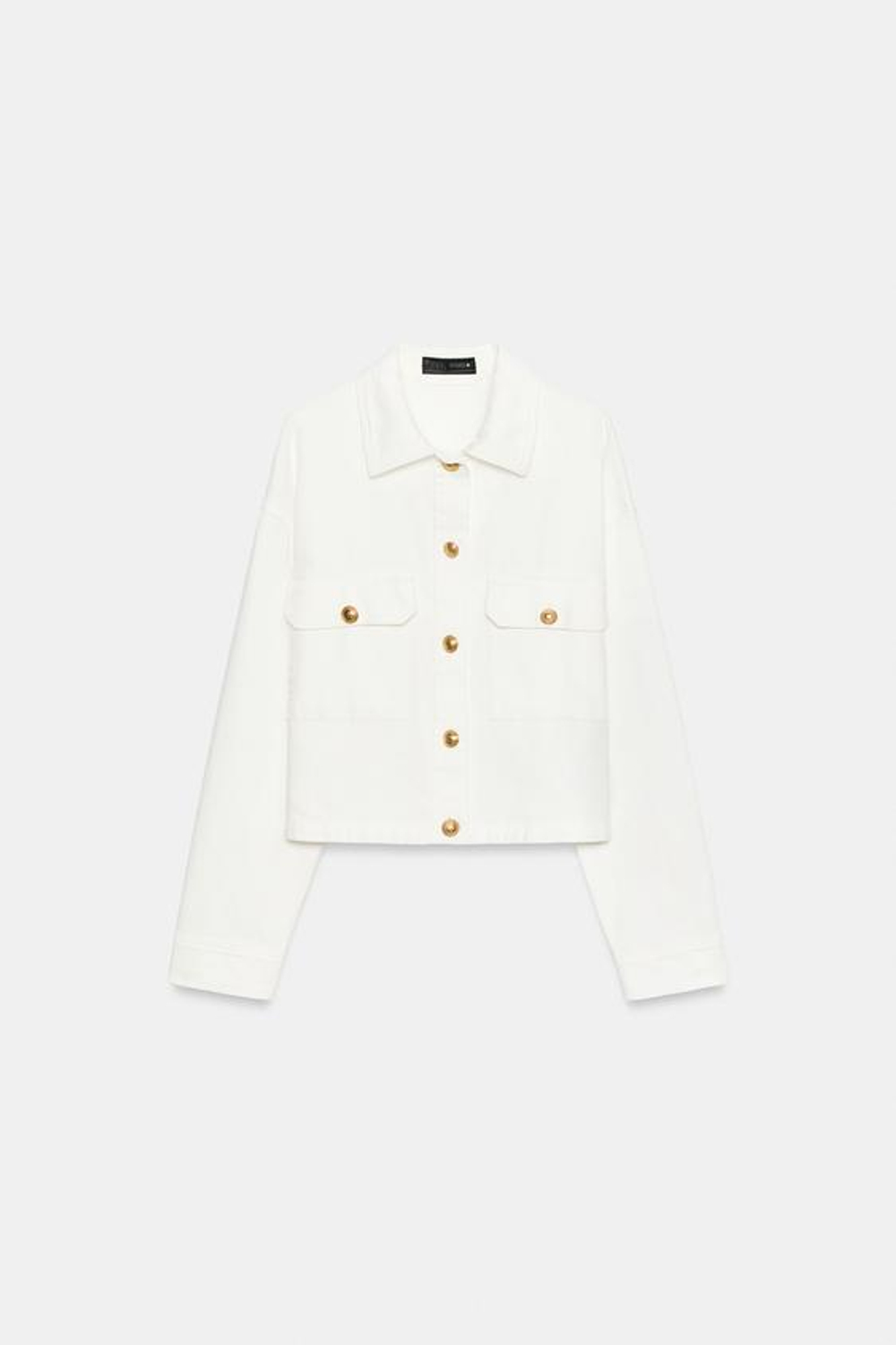 ZARA КУРТКА С ЗОЛОТИСТЫМИ ПУГОВИЦАМИ, БЕЛЫЙ