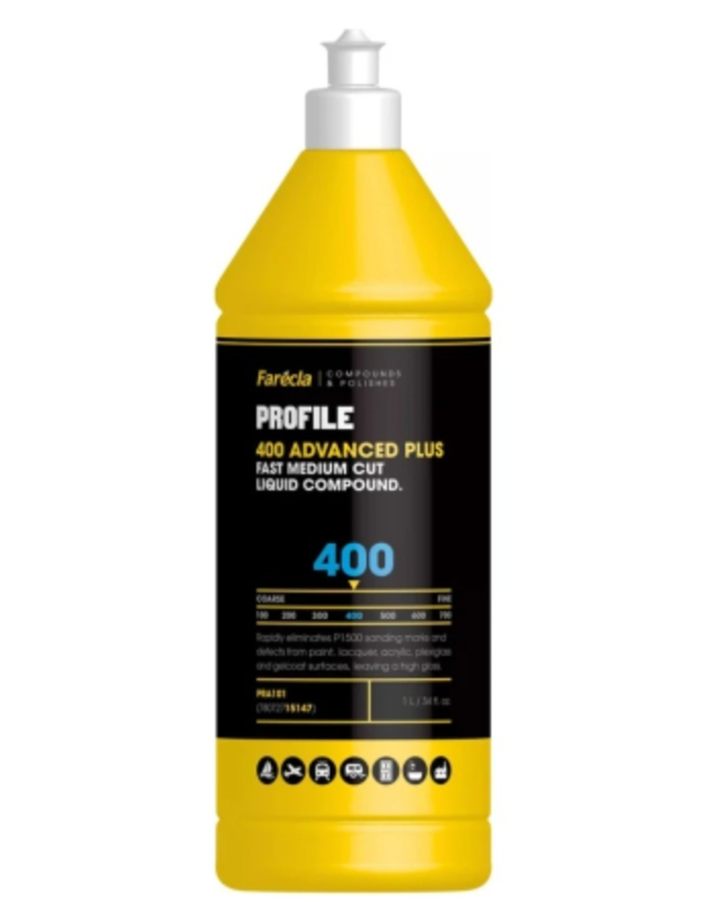 Farecla Profile 400 Advanced Plus среднеабразивная полировальная паста, 1л