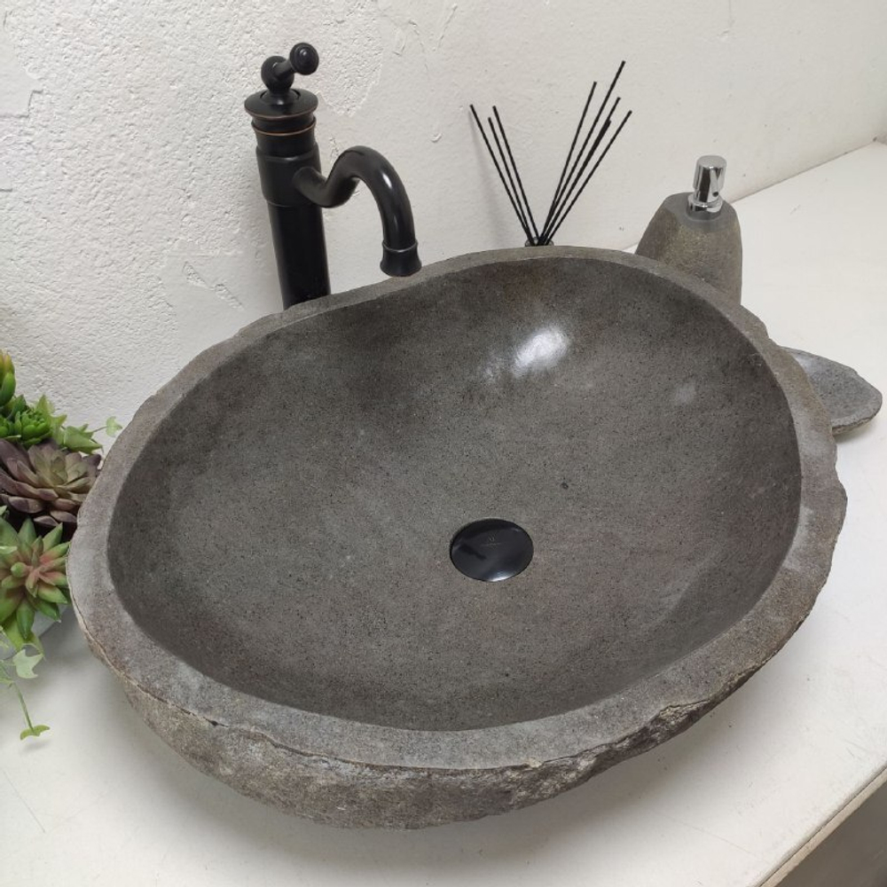 Раковина из речного камня RS-62023 (57*48*15)