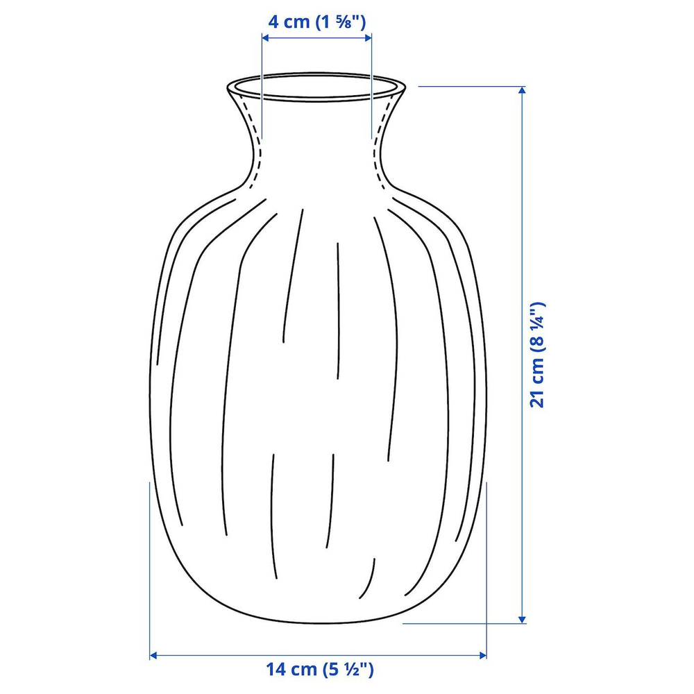 IKEA TONSÄTTA  (ИКЕА ТОНСÄТТА)  -  Ваза, голубая, 21 см