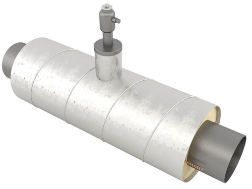 Тройник стальной с шаровым краном эл/св 630х8,0-1-ППУ-ОЦ