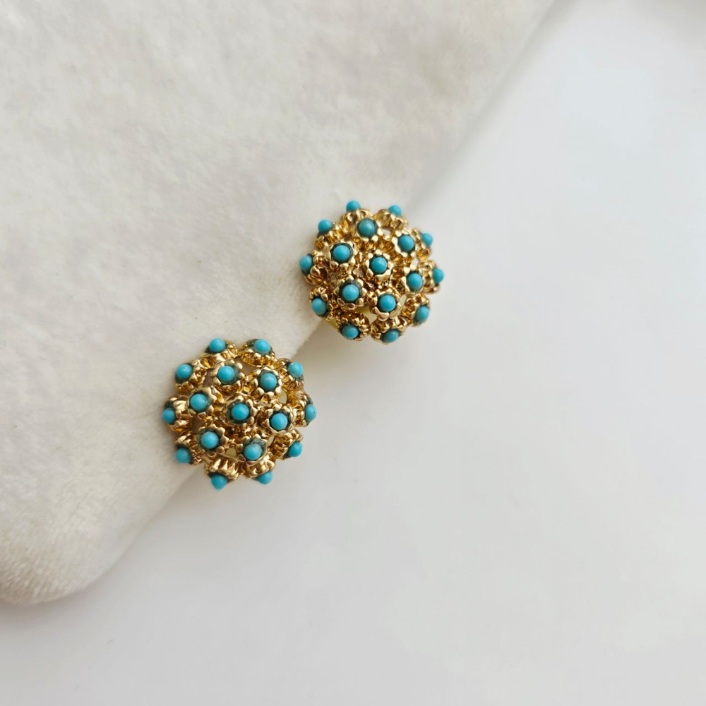 Серьги букетики с бирюзой