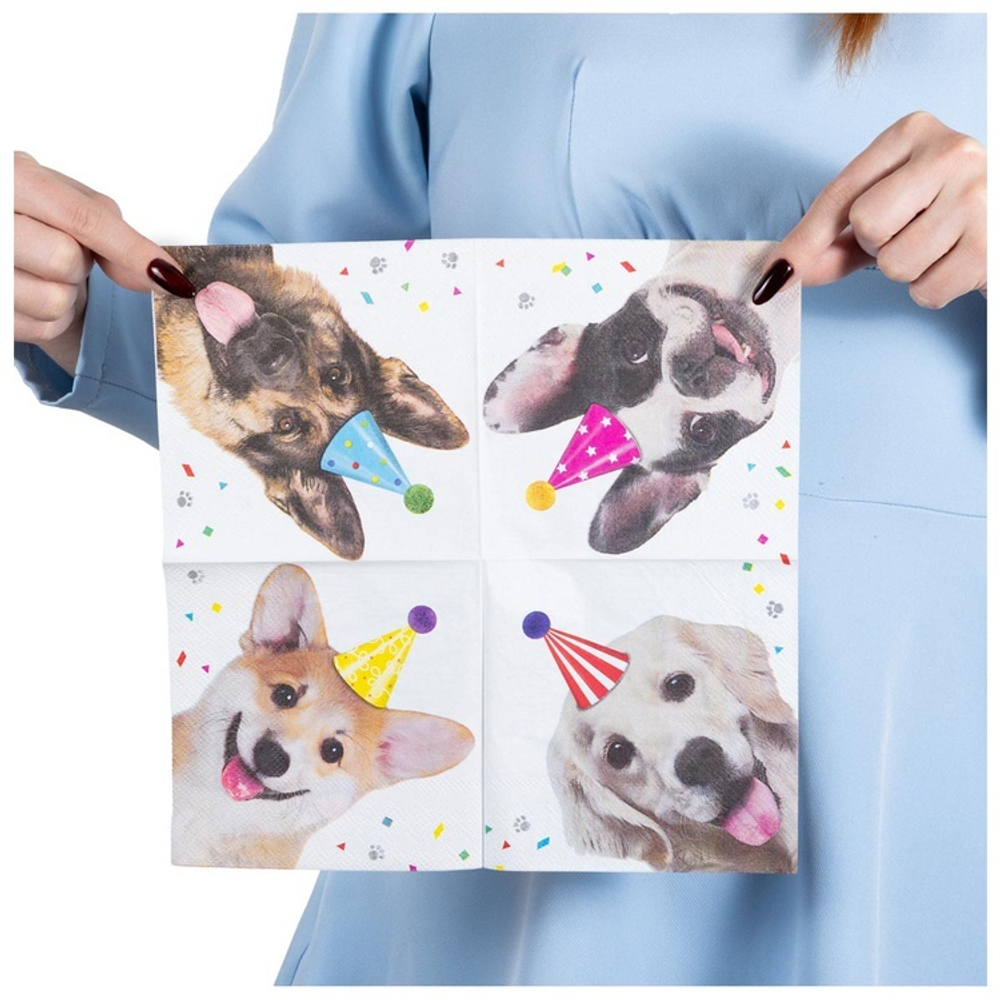 Салфетки «Собачки» фотографичные, 25 см / 33 см, 12 шт