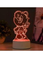 Светильник 3D ночник RISALUX «Медвежонок», LED RGB, от сети,