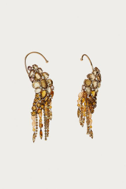ZARA X MARISA BERENSON МЕРЦАЮЩИЕ СЕРЬГИ С КАМНЯМИ , ЗОЛОТИСТЫЙ