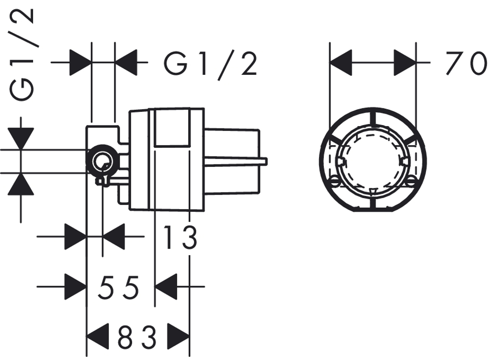 Смеситель для душа Hansgrohe 71666000 Logis (внешняя+скрытая часть)