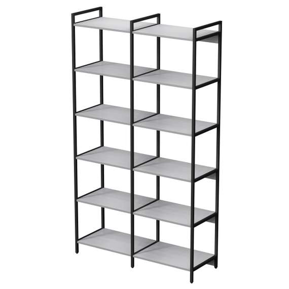 10СВД.6.600 Стеллаж высокий двойной 6 полок (1180*400*2080)