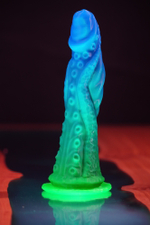Фантазийный фаллоимитатор Mr. Alien, сине-зеленый - 25 см