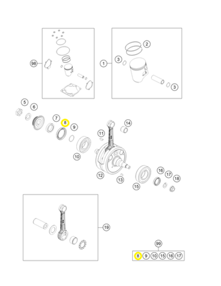 Сальник коленвала KTM, HQV, GASGAS 38x52x7 BTSL