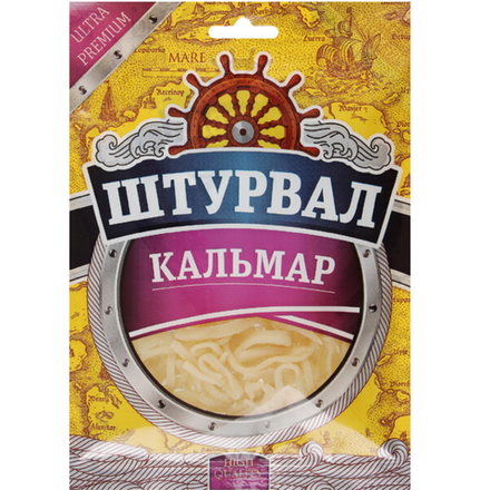 Кальмар стружка солено-сушеный Штурвал 36 гр