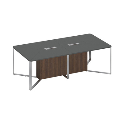 Стол для переговоров составной 2-секционный  антрацит премиум / антрацит премиум / дуб гладстоун