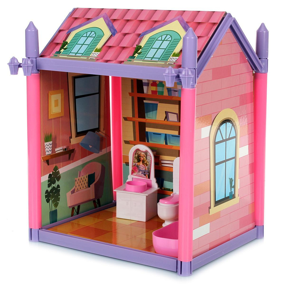 Дом для куклы с куклой и мебелью коробка ABL1014