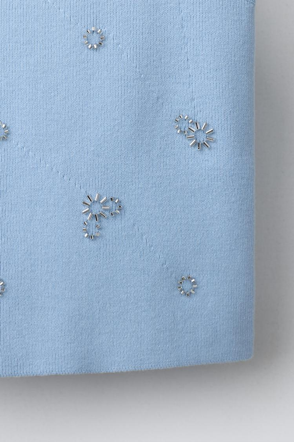 ZARA ТОП СО СТРАЗАМИ, ПАСТЕЛЬНО-СИНИЙ