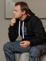 Худи Варгградъ мужская чёрная «Аляска 2004» с начёсом