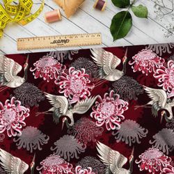 Ткань ниагара журавли в цветочном искусстве