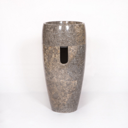 Раковина напольная из мрамора Round Midle Big Grey MN-01708 (45*45*90 см)