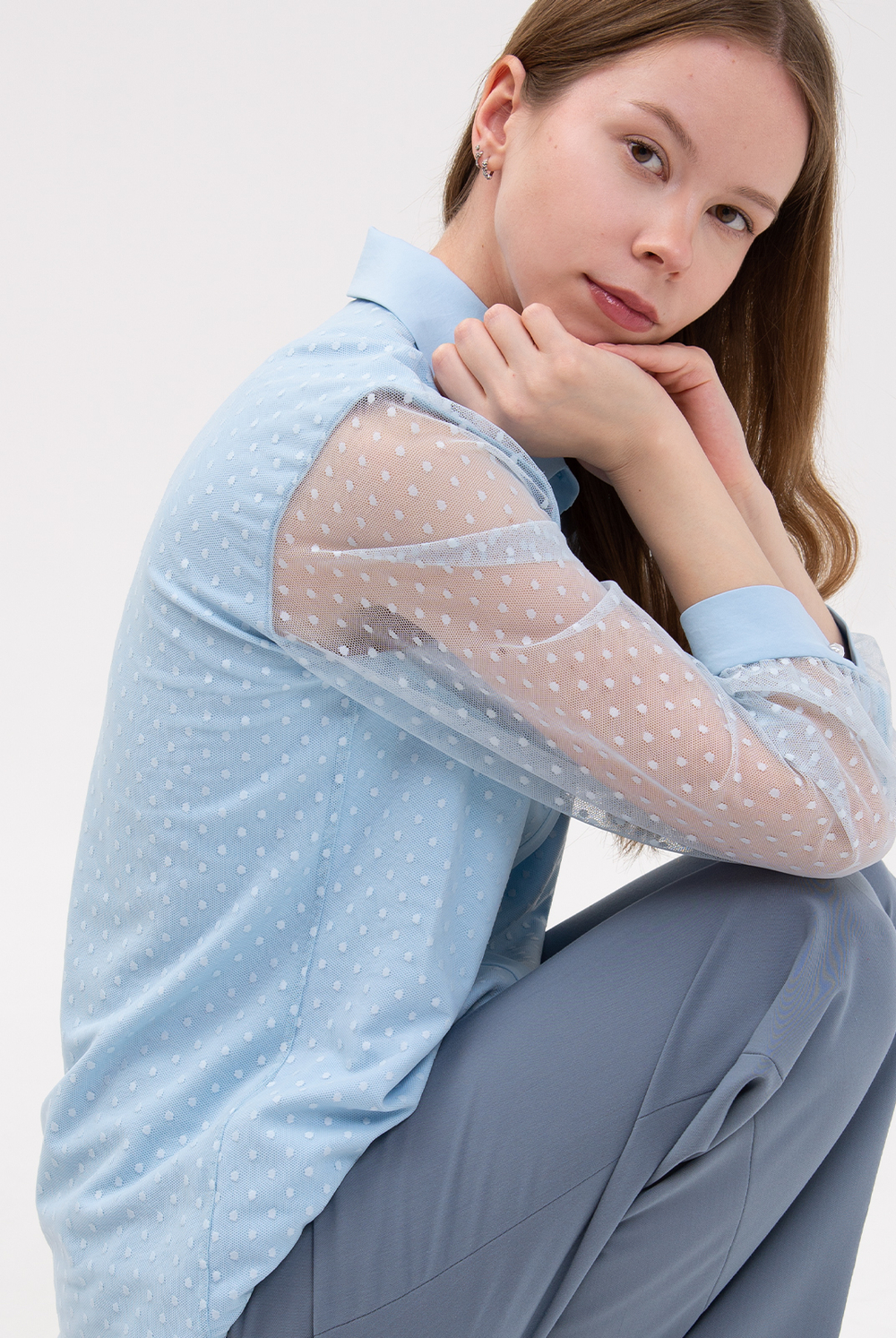 Блузка женская 4750з, горох #302Гд094750з