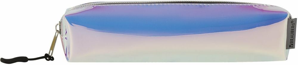 Пенал-косметичка BRAUBERG прямоугольный, зеркальный, мягкий, "Pearl", 21х5х5 см, 229248