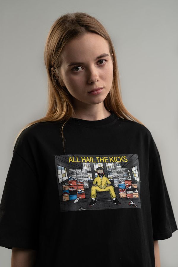 Футболка «All hail the kicks» Черная + solefresh - фото 1