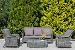 "Гляссе" кресло плетеное из искусственного ротанга, цвет графит