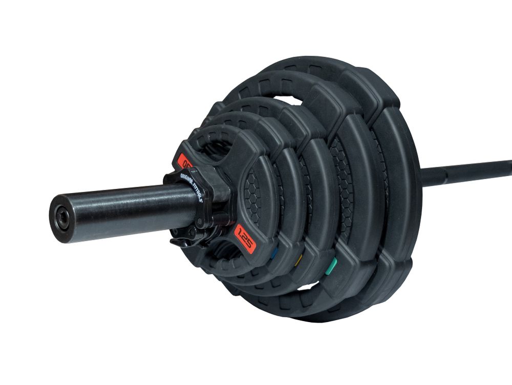 Штанга олимпийская 88 кг (диски с двумя хватами, черный гриф)