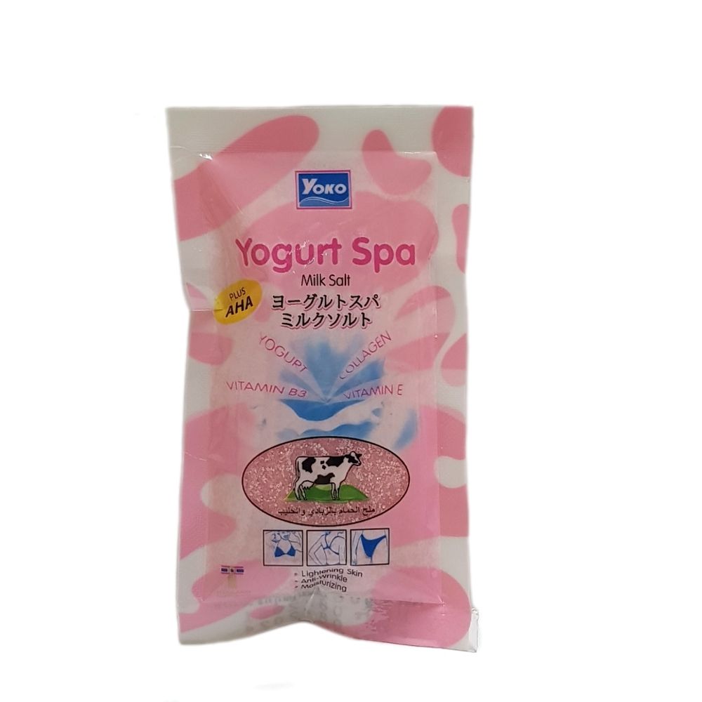 Солевой скраб для тела с молоком, коллагеном и йогуртом YOKO Yogurt Spa, 50 гр.