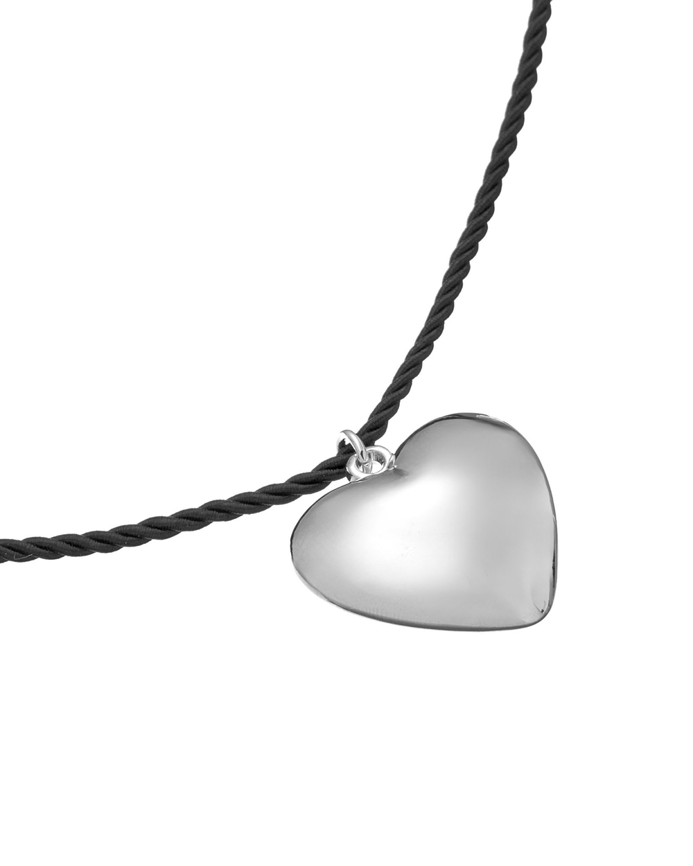 Подвеска металлическое сердце, шнурок с регулировкой, серебро