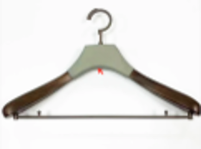 Вешалка-плечики с перекладиной для брюк со вставкой из кожи Орех/Брауни