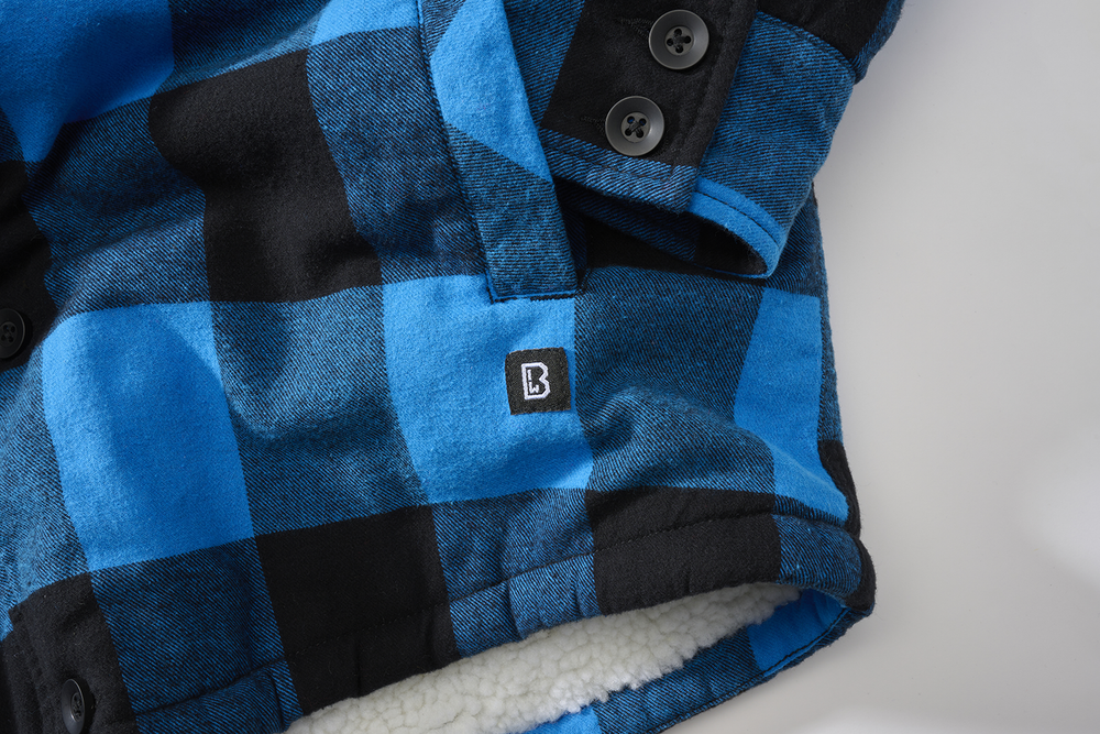 Brandit LUMBER JACKET HOODED black/blue