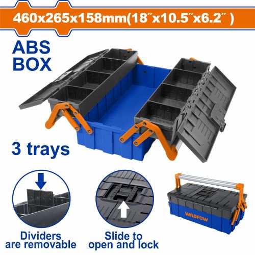 Ящик для инструмента 460х265х158 мм, 30 кг WADFOW WTB4303