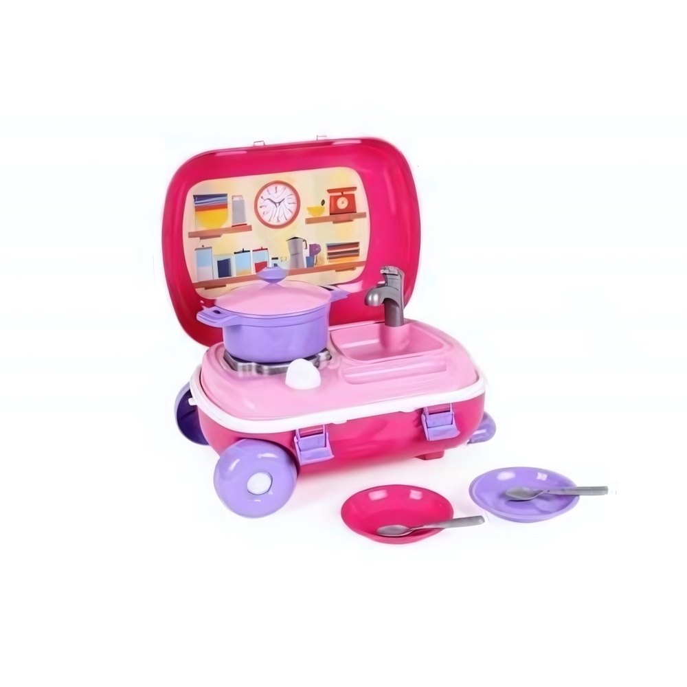 Кухня + набор посуды в чемодане (Технок)